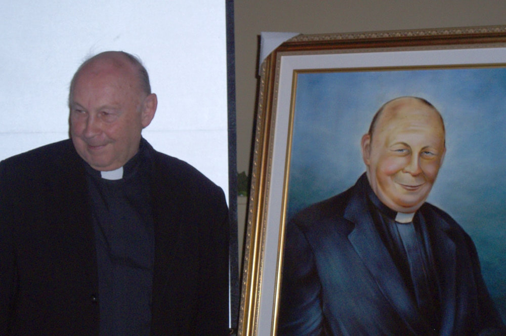 Oil portrait of father Cameron of St Andrews, Canada by artist Marsha Bowers